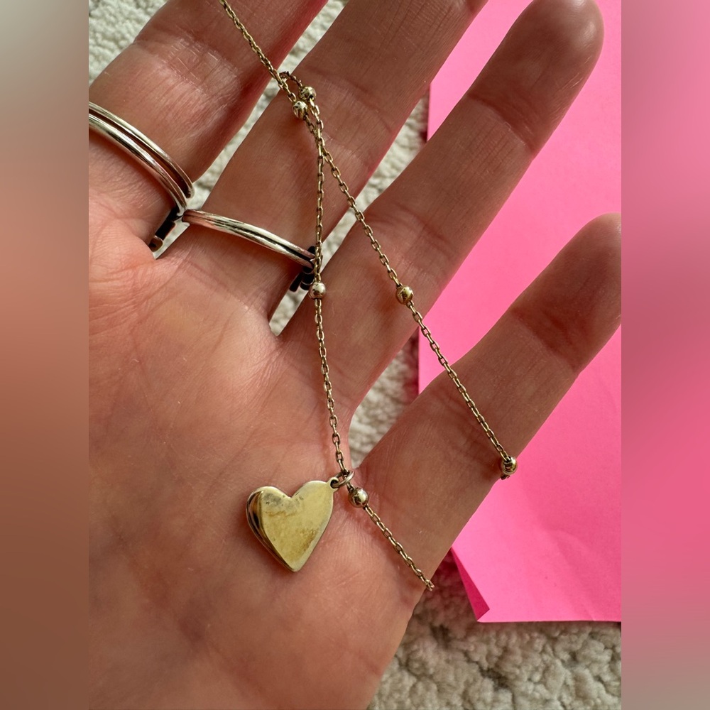 Gold Heart Pendant Satellite Necklace